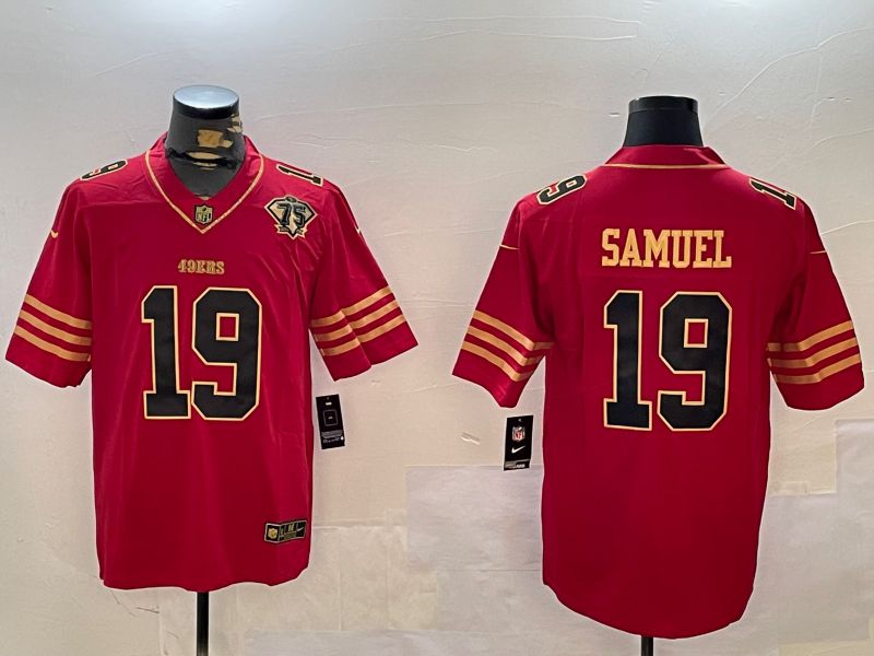 Men San Francisco 49ers #19 Samuel Red Gold 2024 Nike Limited NFL Jersey style 1230->san francisco 49ers->NFL Jersey